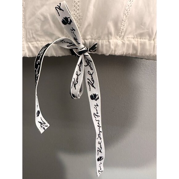 Karl Lagerfeld Paris Women's Eiffel Eyelet Cotton Blouse Soft White Size S - Picture 5 of 10